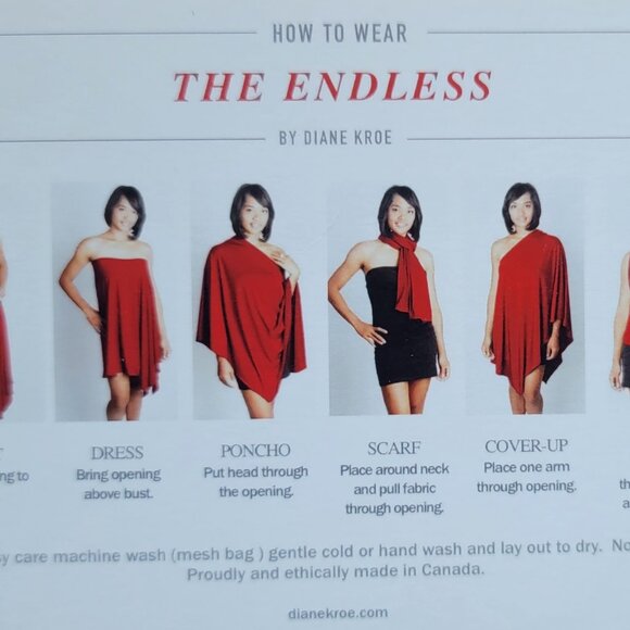 Endless Wrap in Ombre Black to Red by Canadian Designer Diane Kroe - Picture 4 of 4